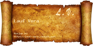Lauf Vera névjegykártya